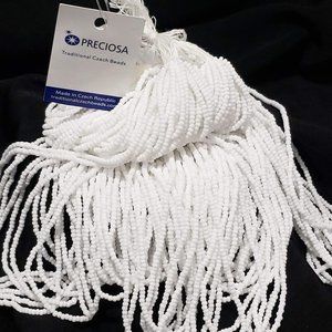 Preciosa Traditional Czech Beads - 11/0 - NWT- Opaque White- 6 Hanks (8 oz)